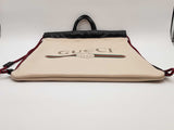 Gucci 516689 Printed Logo Beige Leather Drawstring Backpack Do0326wxzde