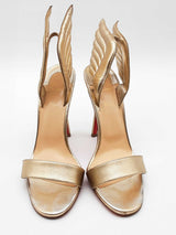 Christian Louboutin Gold Metallic Samotresse Wing Heels Size 39 Eb0726crde