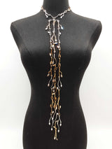 Louis Vuitton Leaf Mirror Crystals Metal Alloy 80.0g Long Chain Do1125wxzde
