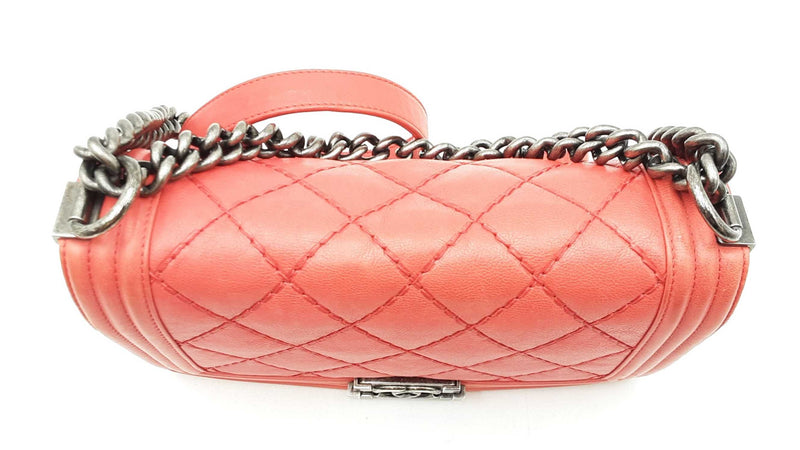 Chanel Boy Bag Red Quilted Double Stitch Sd0925oozxdu