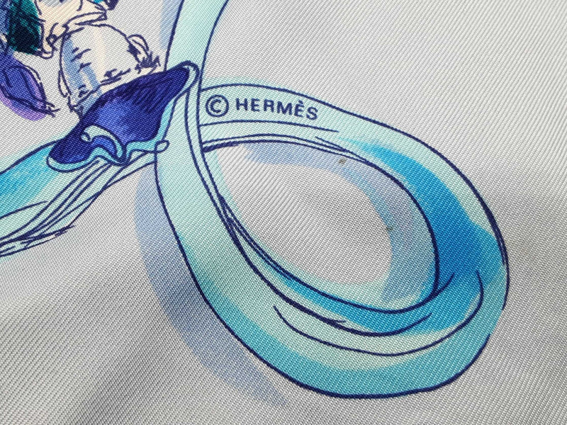 Hermes Ecole Portugaise D'art Equestre Blue Silk Scarf Do0625loxde