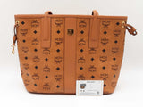 Mcm Liz Reversible Shopper Cognac Visetos Tote Bag Sd0726wrzdu