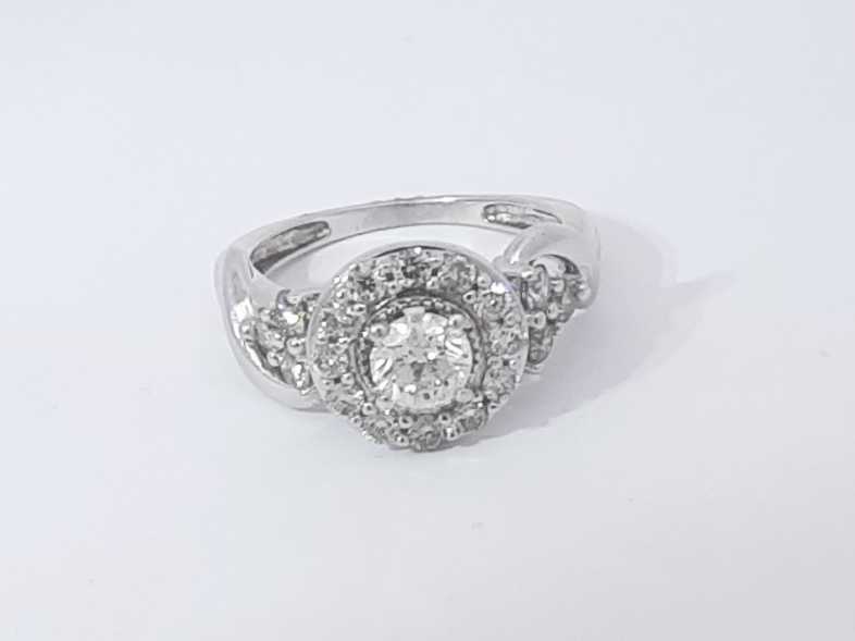 1 Cttw Diamond 14k White Gold Ring 4.5 Grams Size 5.5 Aa0825pxzsa
