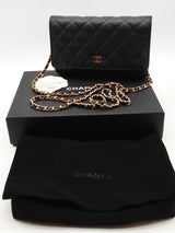 Chanel Quilted Caviar Black Leather Wallet On Chain Eb1026lxxzde