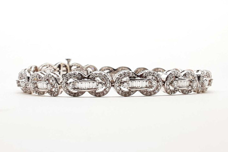 Approx 4.16 Ctw Diamonds 14k White Gold 14.7g Bracelet 7 In Do0924llrxde