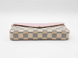 Louis Vuitton Pochette Félicie In Damier Azur Canvas & Rose Leather Fw0626rrzdu