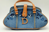 Christian Dior Embroidered Denim Satchel Bag Eb0225pxzsa