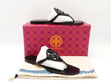 Tory Burch Jeweled Miller Thong Sandals In Black Leather Size 9.5 Fw0626rxdu