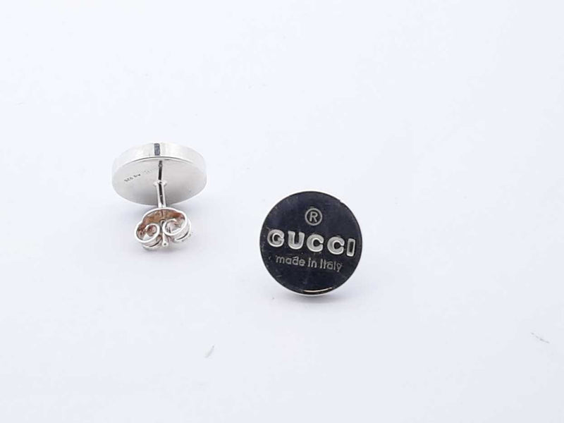 Gucci Sterling Silver Trademark Logo Button Stud Earrings Lhrxde 144020008454