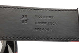 Burberry Navy House Check Reversible Belt With Silver Tone Buckle Eb0826pxde