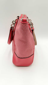 Coach Kelsey Bright Pink Jacquard Satchel Bag Fw1024ordu