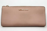 Michael Kors Jet Set Travel Pink Saffiano Leather Quarter Zip Wallet Eb0125wxdu