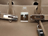 Hermes Birkin 30cm Etoupe Gray Togo Palladium Hardware Handbag Do0526lrxzxde