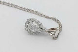 0.74cttw Diamond Pendant Necklace 14k White Gold 2.4 Grams 15.5 Inch Eb0926ocrsa