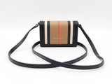Burberry Jessie  Icon Crossbody Card Case Stripe Coated Canvas Fw1026oxzdu