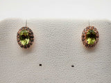 Approx. 0.60 Ctw Synthetic Peridot 10k Rg 1.4g Stud Earrings Do0724irde