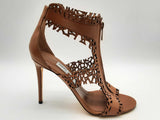 Jimmy Choo Megan Cut Out Brown Leather Heels Size It 40 Do1124lexde