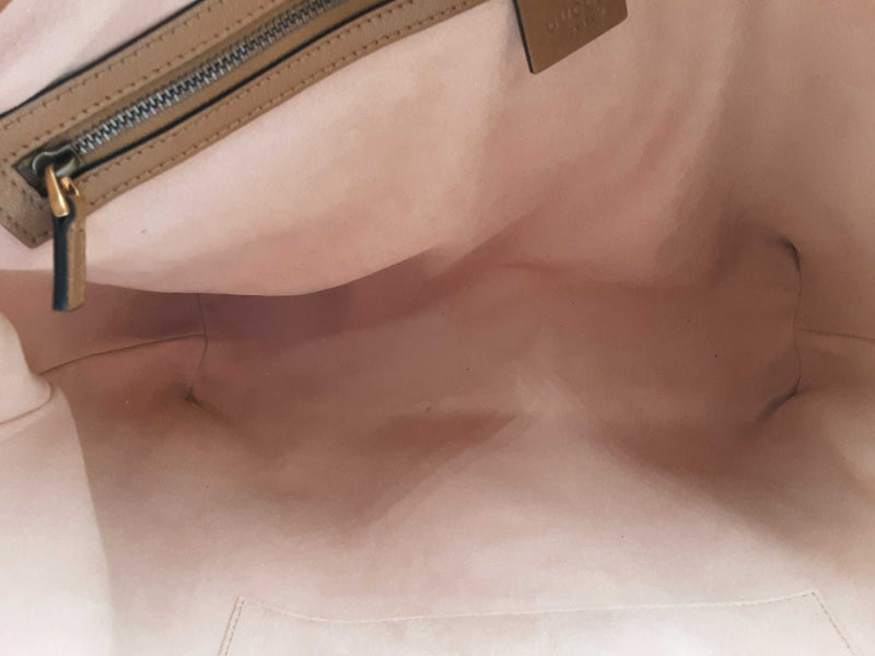 Gucci Gg Stripe Tote Brown Handbag Aa1125rxzsa