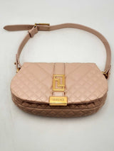 Versace Pink Quilted Leather Greca Goddess Shoulder Bag Eb0125rxzsa