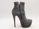 Christian Louboutin Suede Ankle Boots Gray Size 9 Aa0626lzxsa