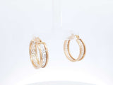 18k Yellow Gold Greek Key Hoop Earrings 5.4 Grams Fw0826perdu