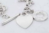 Tiffany & Co. Sterling Silver Heart Tag Toggle Necklace 15.5 Inch Eb0926oxzsa