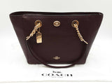 Coach Turnlock Chain Tote In Oxblood Pebbled Leather Fw0626ordu