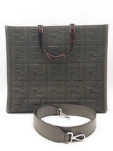 Fendi Sunshine Olive Green Fabric Ff Logo Tote Bag Eb0726lixzde