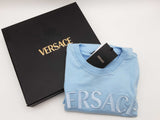 Gianni Versace Sky Blue Logo Cotton Tshirt Size Italian M Do0226lrxde