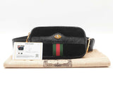 Gucci Ophidia Belt Bag In Black Suede & Patent Leather Size 85/34 Fw0926oexdu