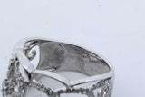 18k White Gold Lace Filigree Openwork Diamond Ring 7.9 Grams Size 7 Eb0526exzde