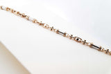 14k Two-tone Yellow & White Gold Fancy Link Bracelet 11.3g 9 Inch Fw01125irxdu