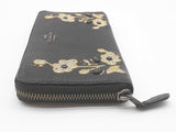Coach Flowered Embroidered Black Leather Zippy Wallet Do0525pxde