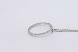 14k White Gold Diamond Circle Pendant Necklace 2.7 Grams 16 Inch Eb0626lorsa