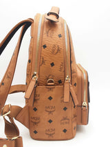 Mcm Stark Visetos Cognac Backpack  Eb0126oxzsa