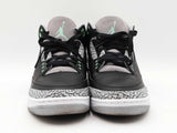 Nike Air Jordan 3 Retro "Green Glow" Black Leather Sneakers Size 11 Fw0825ezdu