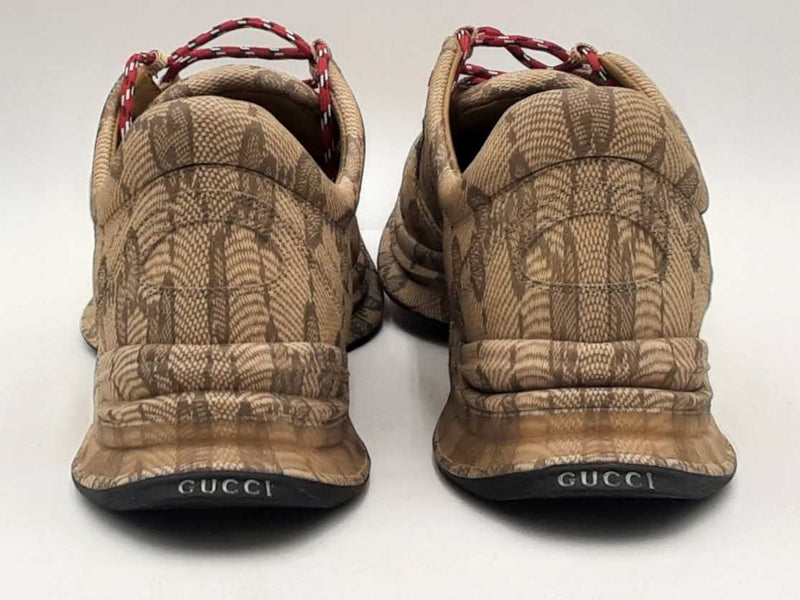 Gucci Run Beige Ebony Mongram Shoes Size 11 Aa1125lrzsa