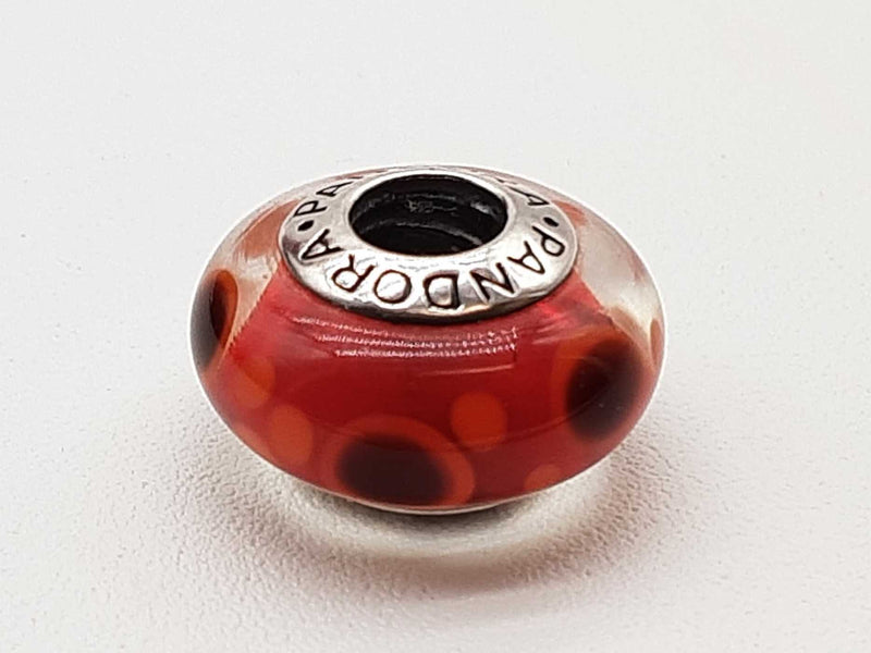 Pandora Red Bubbles Murano Glass 0.925 Silver 3.6g Charm Do0425cde