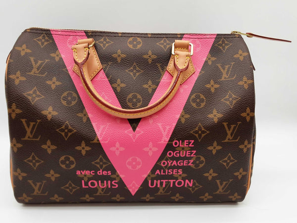 Louis Vuitton 30 Speedy Pink V Grenade Brown Monogram Handbag Do0325exzde