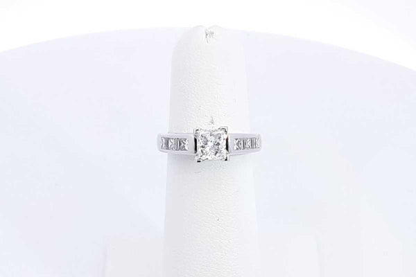 Princess Cut Center Diamond Approx. 1.02ctw Wedding Set In 18k Wg Eb0219owrxsa