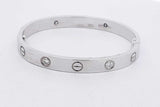 Cartier Love 18k White Gold Diamond Bracelet 28.5 Grams Size 15 Eb0826cxxzsa