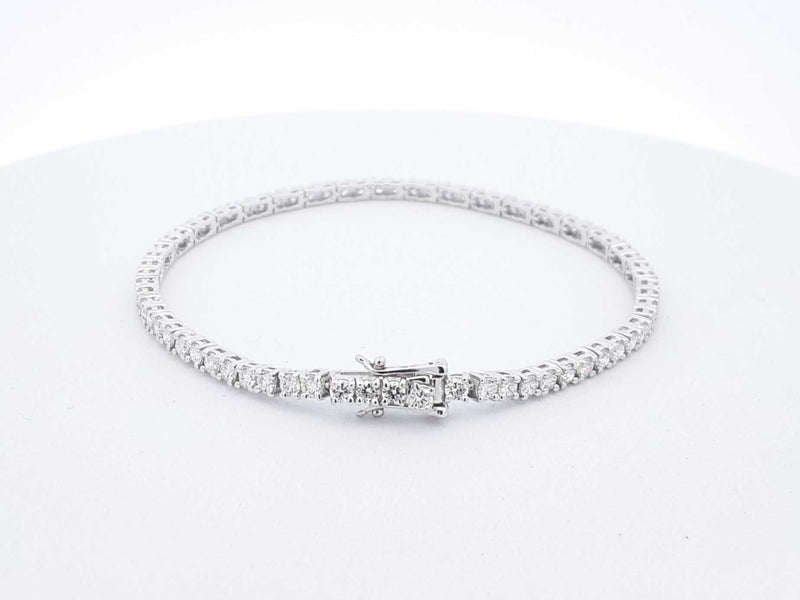 3.55 Ctw Lab Grown Diamond Silver Tennis Bracelet 7.1 Gram 7.25 Inch Fw0325wizdi