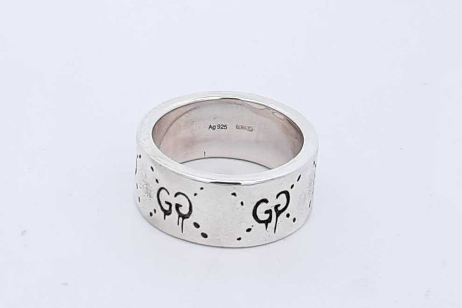 Gucci Ghost 925 Sterling Silver Band Ring 10.1 Grams Size 14