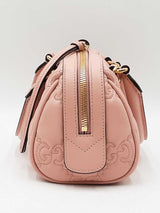 Gucci Mini Convertible Boston Bag In Pink Gg Matelassé Leather Fw1125ixzdu