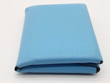 Hermes Duo Calvi Celeste Blue Epsom Snap Card Change Holder Do1125wxzde