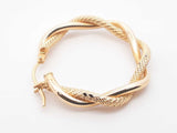 14k Yellow Gold Twisted Mesh Hoop Earrings 1.9 Grams Fw0326lzxdu