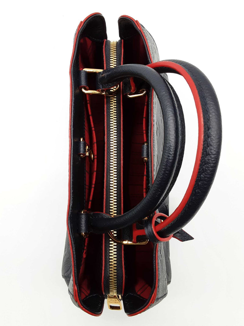 Louis Vuitton Montaigne Monogram Empreinte Marine Blue Red Leather Tote Bag Do0425lrxzde