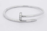 Cartier 18k White Gold Juste Un Clou Bracelet Diamonds 31.7g Size 16 Eb326wrxzsa