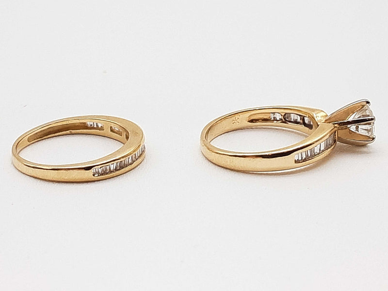 1.50 Ctw Diamonds 14k Yellow Gold 4.0g Ring Set Size 4.25 Do0324rrxde