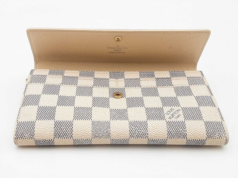 Louis Vuitton Sarah Damier Azur White Wallet Aa1025orzsa